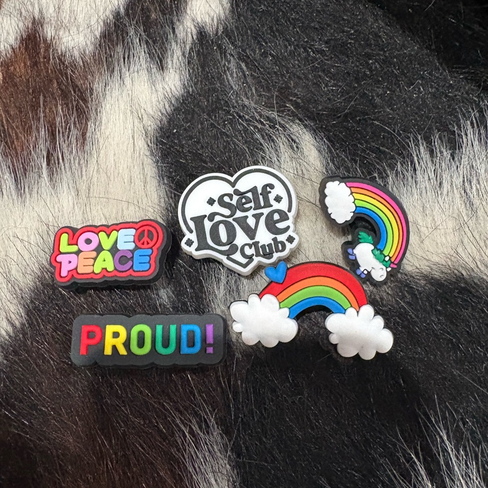 Colorful Pride and Peace Croc Charms Set